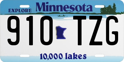 MN license plate 910TZG