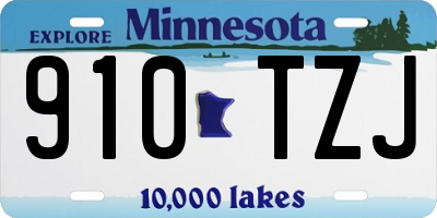 MN license plate 910TZJ