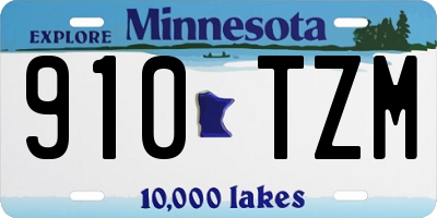 MN license plate 910TZM