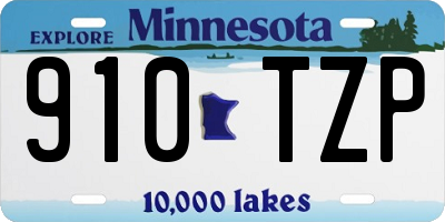 MN license plate 910TZP