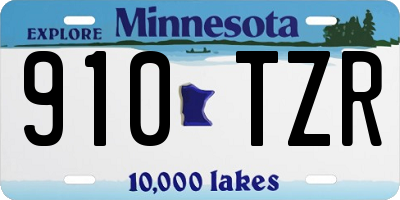 MN license plate 910TZR