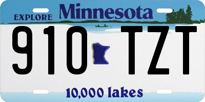 MN license plate 910TZT
