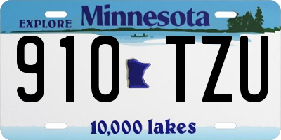 MN license plate 910TZU