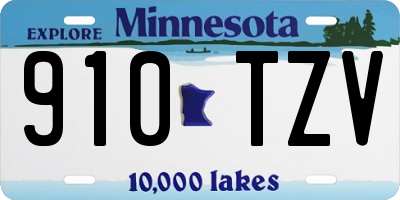 MN license plate 910TZV