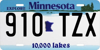 MN license plate 910TZX