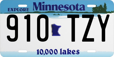 MN license plate 910TZY