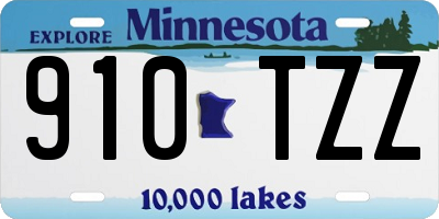 MN license plate 910TZZ