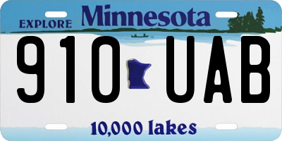 MN license plate 910UAB