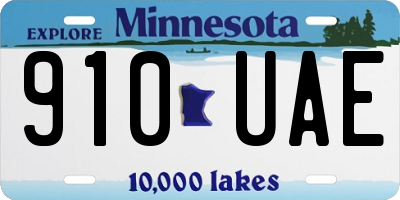 MN license plate 910UAE