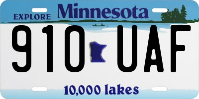 MN license plate 910UAF