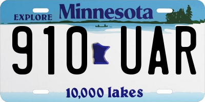 MN license plate 910UAR