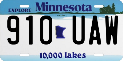 MN license plate 910UAW
