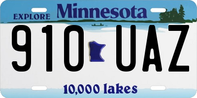 MN license plate 910UAZ
