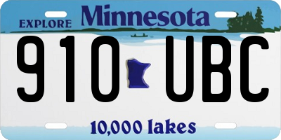 MN license plate 910UBC