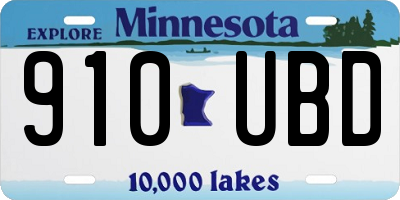 MN license plate 910UBD