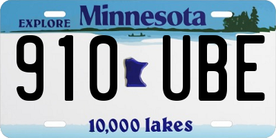 MN license plate 910UBE