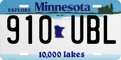 MN license plate 910UBL