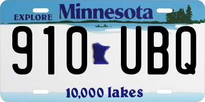 MN license plate 910UBQ