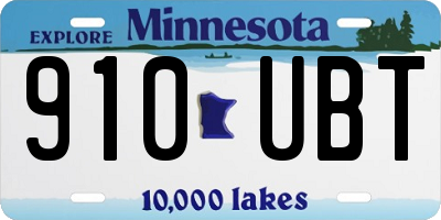 MN license plate 910UBT