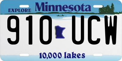 MN license plate 910UCW