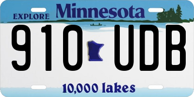 MN license plate 910UDB
