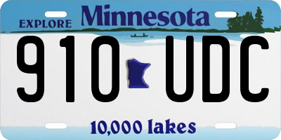 MN license plate 910UDC