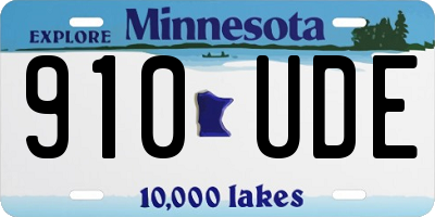 MN license plate 910UDE