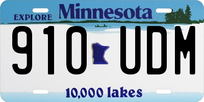 MN license plate 910UDM