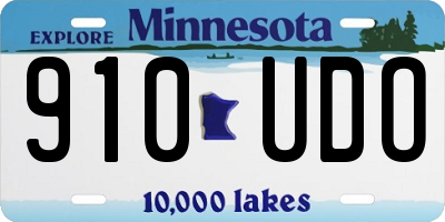 MN license plate 910UDO