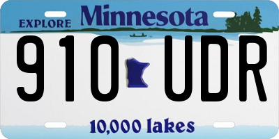 MN license plate 910UDR