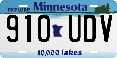 MN license plate 910UDV