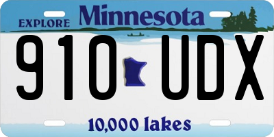 MN license plate 910UDX