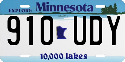 MN license plate 910UDY