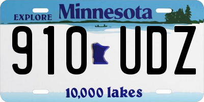 MN license plate 910UDZ