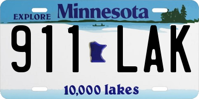 MN license plate 911LAK