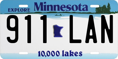 MN license plate 911LAN