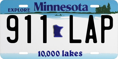 MN license plate 911LAP