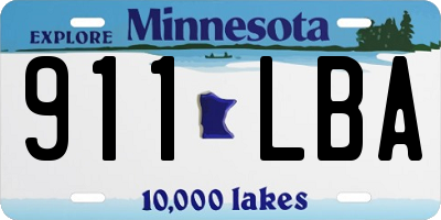 MN license plate 911LBA