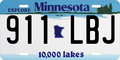 MN license plate 911LBJ