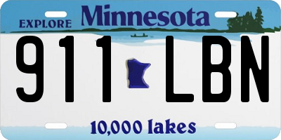 MN license plate 911LBN