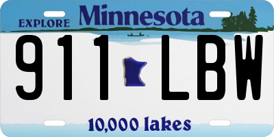 MN license plate 911LBW
