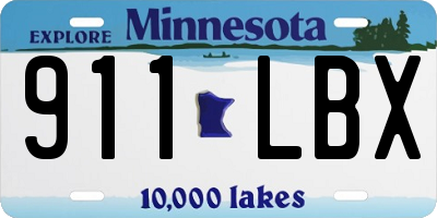 MN license plate 911LBX