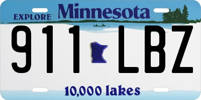 MN license plate 911LBZ