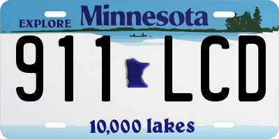 MN license plate 911LCD