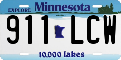 MN license plate 911LCW
