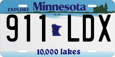 MN license plate 911LDX