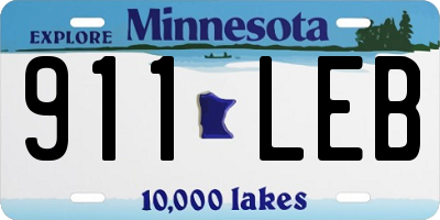MN license plate 911LEB
