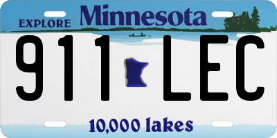 MN license plate 911LEC