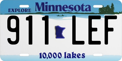 MN license plate 911LEF
