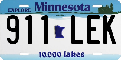 MN license plate 911LEK